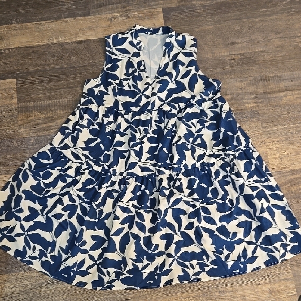 Navy and White Dress